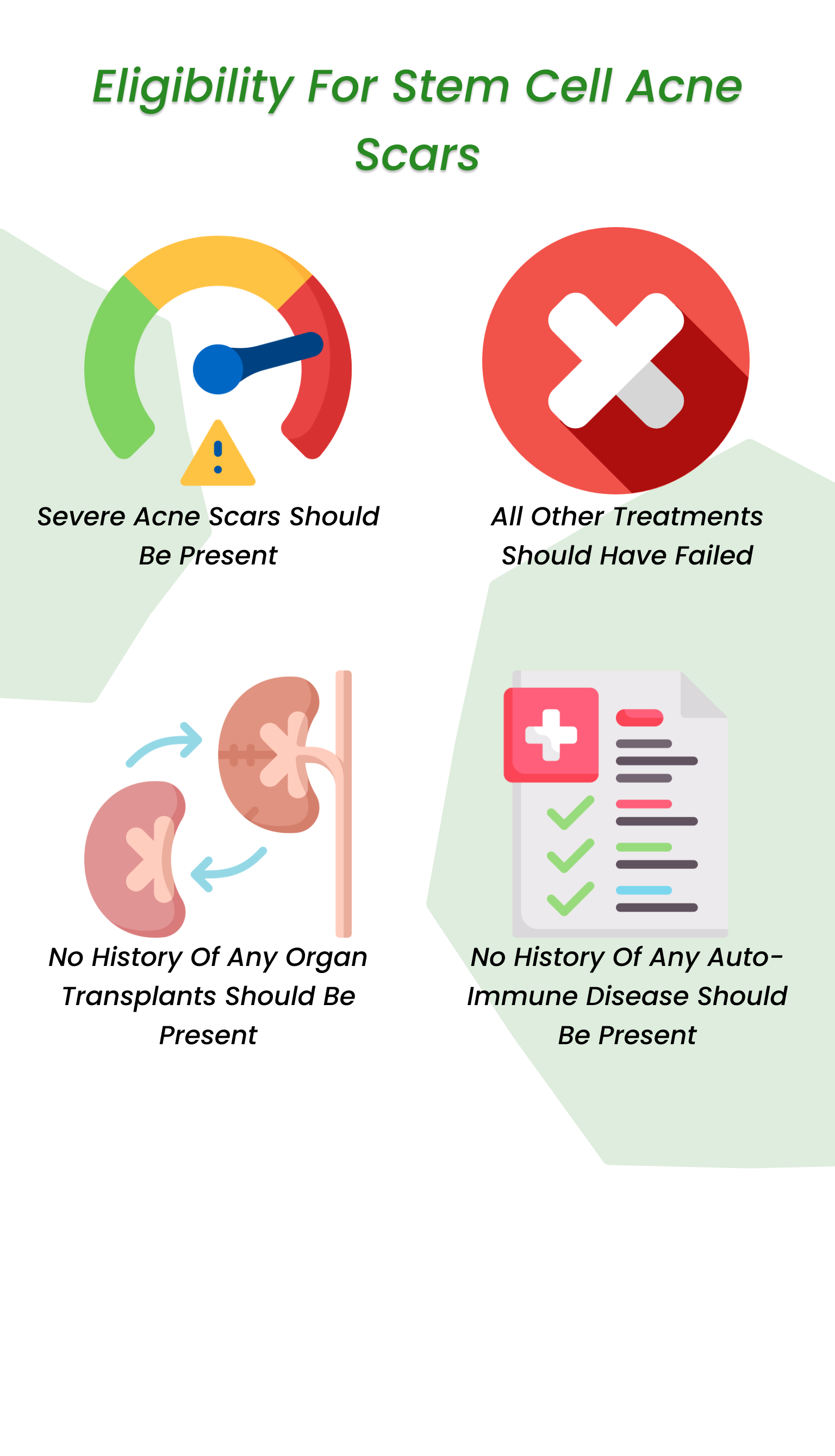 Eligibility for stem cell acne scars